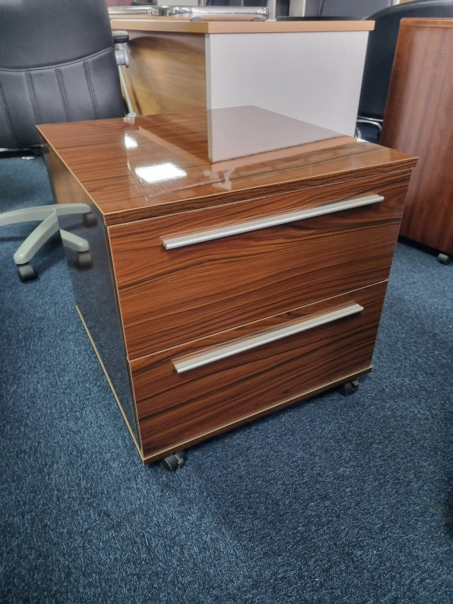 Walnut and Chocolate Modern Stepped Design Executive Desk Set JRE201